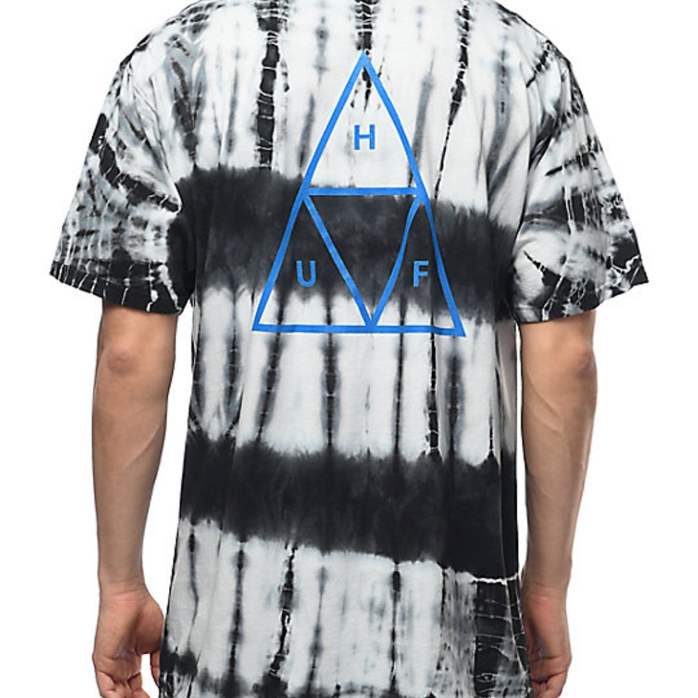 NWOT HUF TRIPLE TRIANGE LIGHTNING BLACK TEE - SZ S - Picture 3 of 6